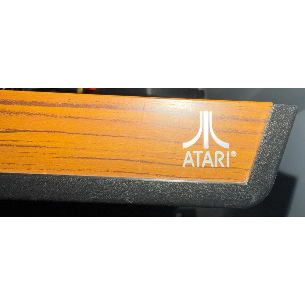Atari 2600 VCS Console Woodgrain CX-2600 6-Switch Joysticks Paddles Power Bundle